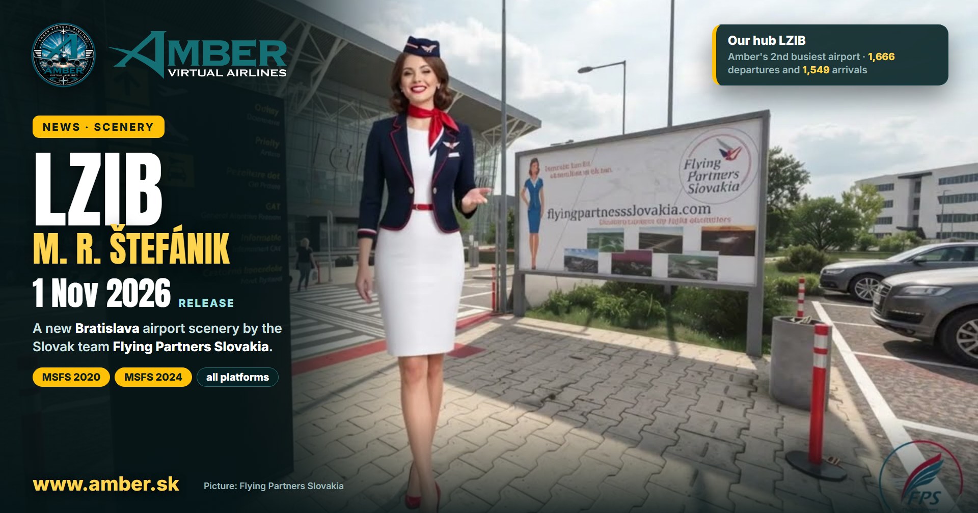 LZIB M. R. &Scaron;tef&aacute;nik &ndash; scenery by Flying Partners Slovakia